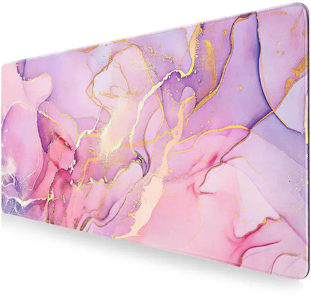 Main image of Pink Desk Mat,XXL Large Computer Gaming Mouse Pad for Desktop,Non-Slip Big Mousepad,Water-Resistant,Stitched Edge