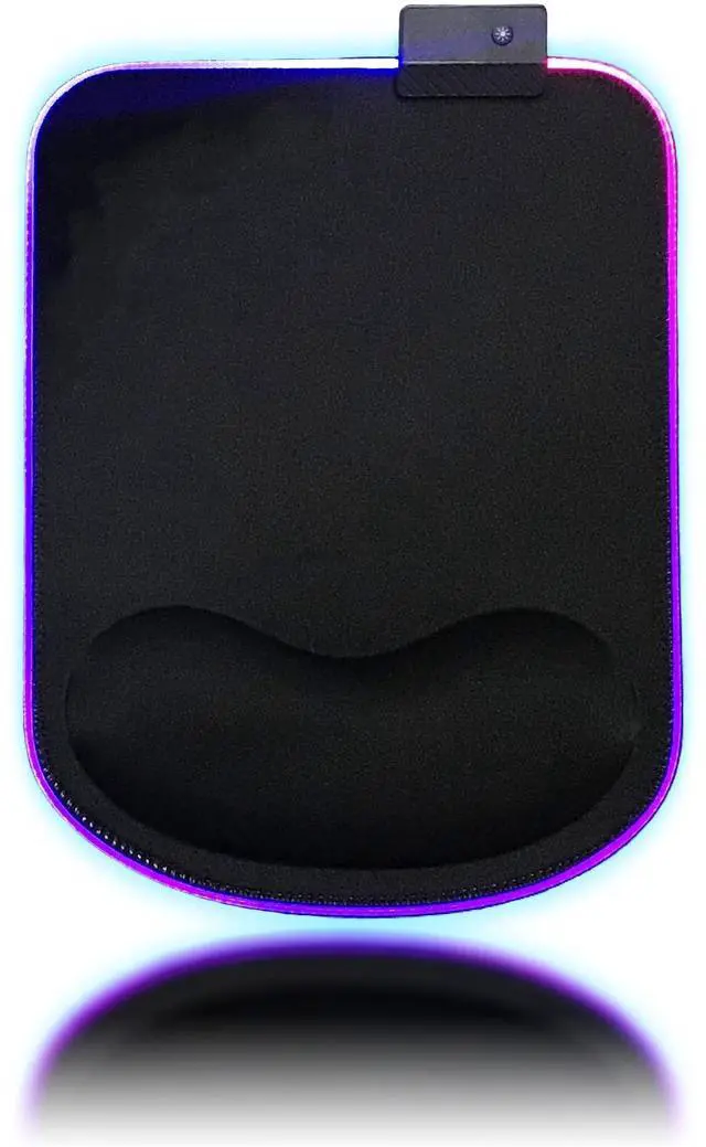 Main image of RGB LED Mouse pad with Ergonomic Wrist Rest Support, Non-Slip Kawaii Mouse Pads, 11.8 x 8.5 Gaming Wrist Pads, Pain Relief, and Easy Typing, Gaming, Notebook Computer Work and Game (Black)