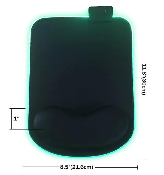 Alt view image 7 of 7 - RGB LED Mouse pad with Ergonomic Wrist Rest Support, Non-Slip Kawaii Mouse Pads, 11.8 x 8.5 Gaming Wrist Pads, Pain Relief, and Easy Typing, Gaming, Notebook Computer Work and Game (Black)