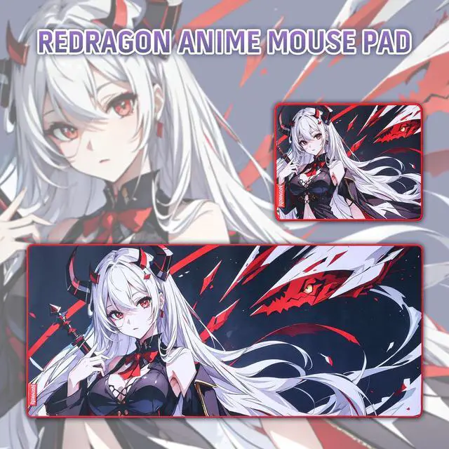 Alt view image 6 of 6 - EISA P047S Anime Gaming Mouse Pad - Smooth Spandex Surface, Anti-Slip Rubber Base, Spill-Resistant, Durable 3mm Thick Design, 13 x 10 inches, Black