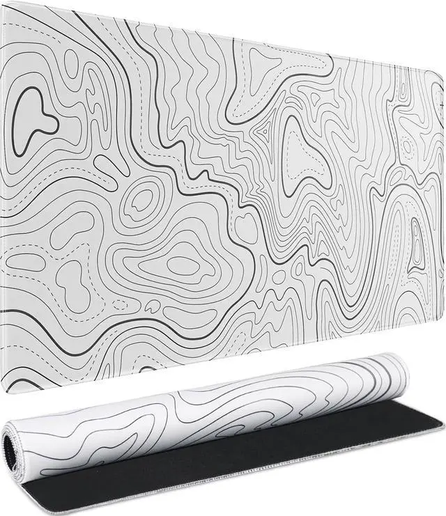 Main image of Large Mouse Pad, Water Resist Extra Gaming Large Mousepad with Stitched Edges, 31.5" x 15.7" Non-Slip Rubber Base Office Big Long Keyboard Pad for Office Gamer Home XXL, White