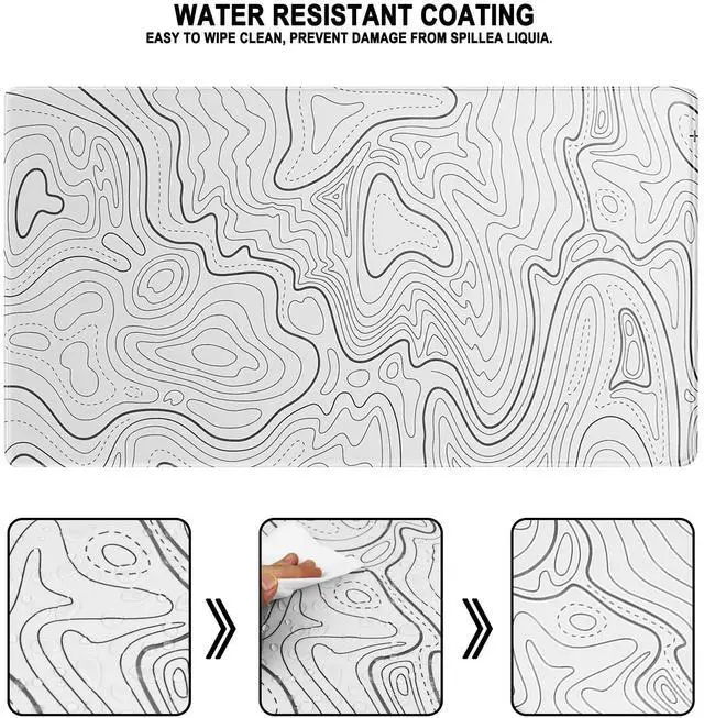 Alt view image 2 of 7 - Large Mouse Pad, Water Resist Extra Gaming Large Mousepad with Stitched Edges, 31.5" x 15.7" Non-Slip Rubber Base Office Big Long Keyboard Pad for Office Gamer Home XXL, White