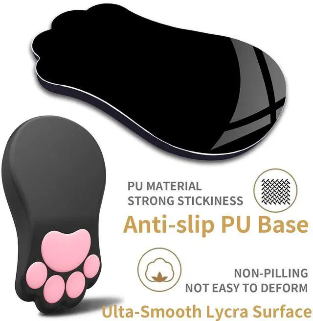 Alt view image 2 of 7 - Ergonomic Mouse Pad with Wrist Rest,Cute Cat Paw Mousepad Wrist Support,Comfortable Massage Design Computer Pain Relief Mouse Pad with Non-Slip PU Base for Desk Laptop Gaming Office,Black