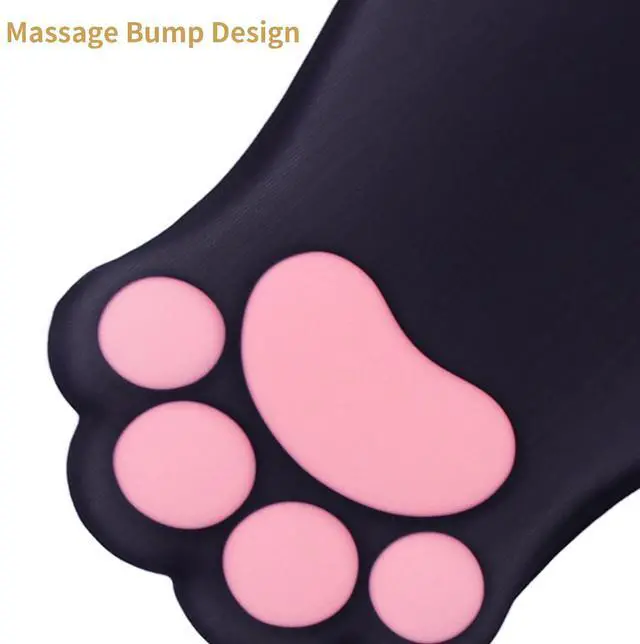 Alt view image 7 of 7 - Ergonomic Mouse Pad with Wrist Rest,Cute Cat Paw Mousepad Wrist Support,Comfortable Massage Design Computer Pain Relief Mouse Pad with Non-Slip PU Base for Desk Laptop Gaming Office,Black