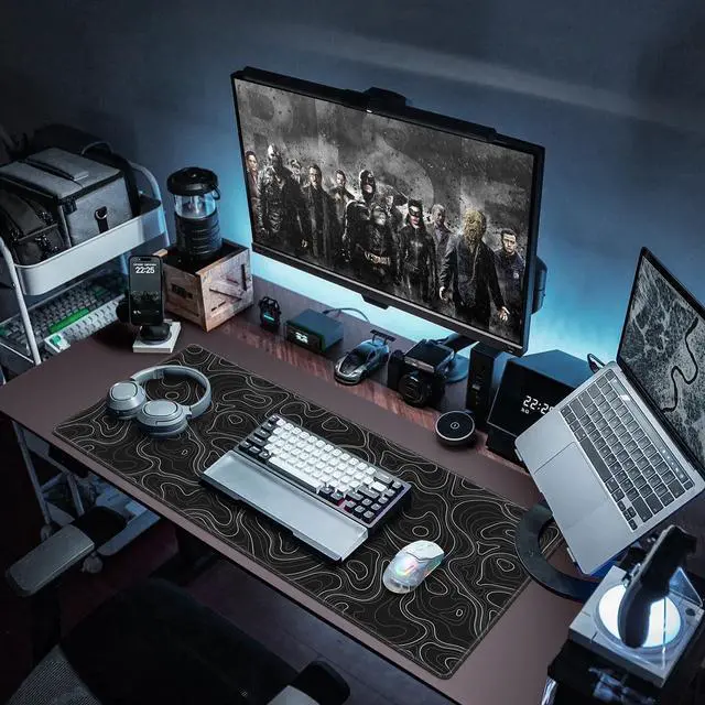 Alt view image 7 of 7 - Gaming Mouse Pad, Topographic Contour Mouse Pad 35.4x15.7inch Large Extended Computer Mouse Mat Keyboard Full Desk Mousepad for Gaming, Office, Home