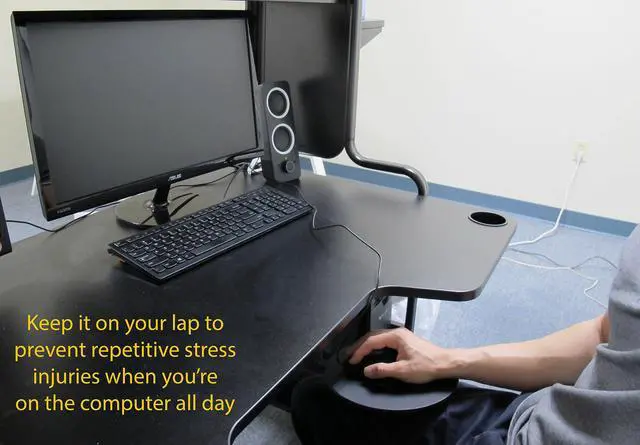 Alt view image 3 of 7 - Beanbag Ergonomic Mousepad - Comfortable Mouse Pad for Sofa, Bed, Lap, Couch, and Anywhere Else (Black Leather)