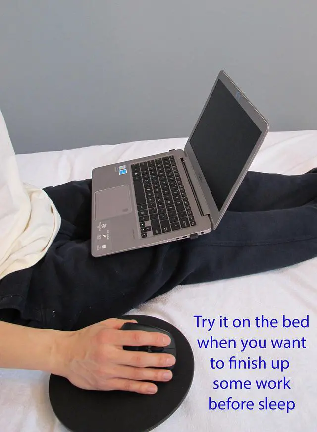 Alt view image 4 of 7 - Beanbag Ergonomic Mousepad - Comfortable Mouse Pad for Sofa, Bed, Lap, Couch, and Anywhere Else (Black Leather)