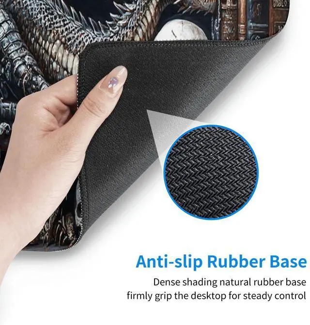 Alt view image 5 of 7 - Mystical Dragon Mouse Pad 31.5 X 11.8 Inch Big Desk Rubber Base Stitched Edges Keyboard Pad XXL Mouse Mat for Home Game and Office