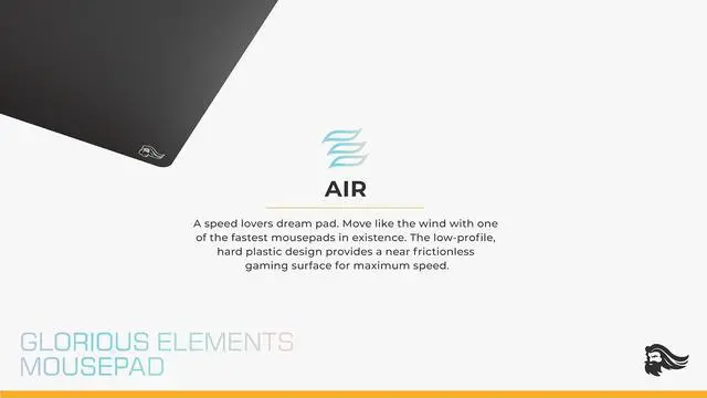 Alt view image 6 of 7 - Elements Air Mousepad - XL Hard and Ultra Thin Polycarbonate Flexible Surface Large Gaming Mouse Pad 15"X17" Extended Hard Mousepad (Helios) (GLO-MP-ELEM-AIR)