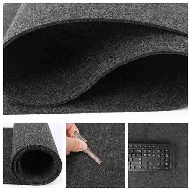 Alt view image 7 of 7 - Large Felt Desk Mat, 40''x16'' Full Keyboard and Mouse Pad for Office and Home, Computer Desk Mat for Desktop, Non-Slip Felt Desk Pad Protector