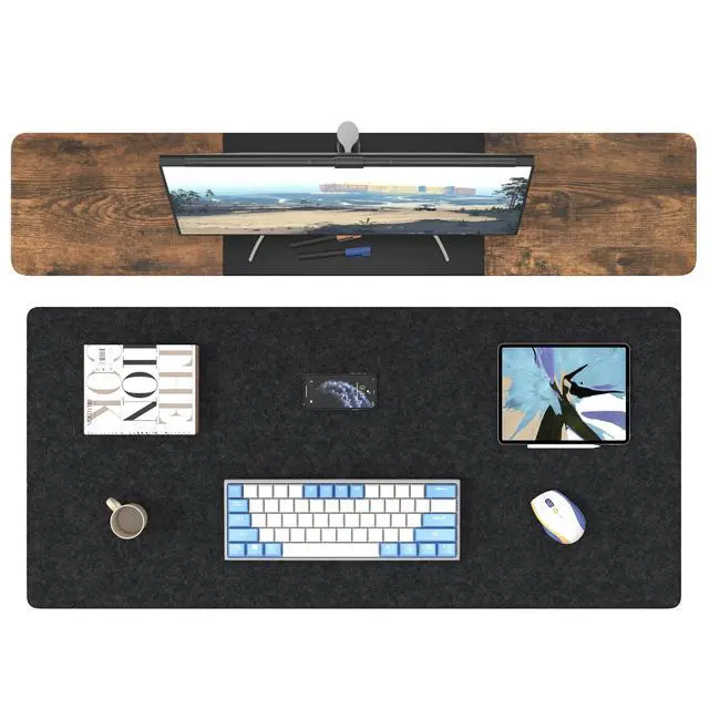 Alt view image 5 of 7 - Large Felt Desk Mat, 40''x16'' Full Keyboard and Mouse Pad for Office and Home, Computer Desk Mat for Desktop, Non-Slip Felt Desk Pad Protector