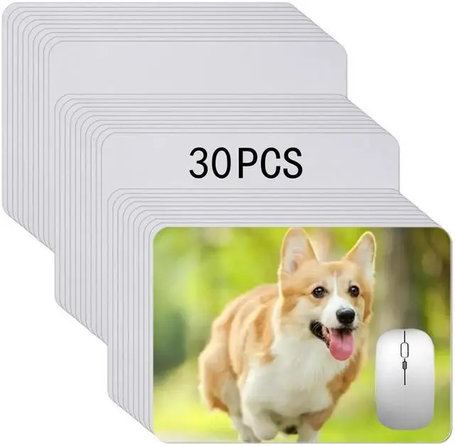 Main image of 30 PCS White Mouse pad for Heat Press Printing, Mousepad for Heat Transfer Crafts Custom Photos Non Slip Bottom 24x20x0.2 CM
