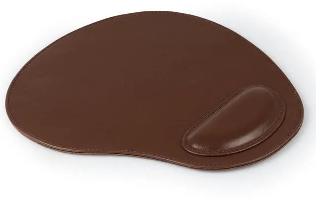 Alt view image 4 of 7 - PU Leather Oval Shape Non-Slip Mousepad with Wrist Rest Support, Waterproof Surface, Comfort Memory Foam, Light Ergonomic Design Mouse Pad for Laptop, Desktop