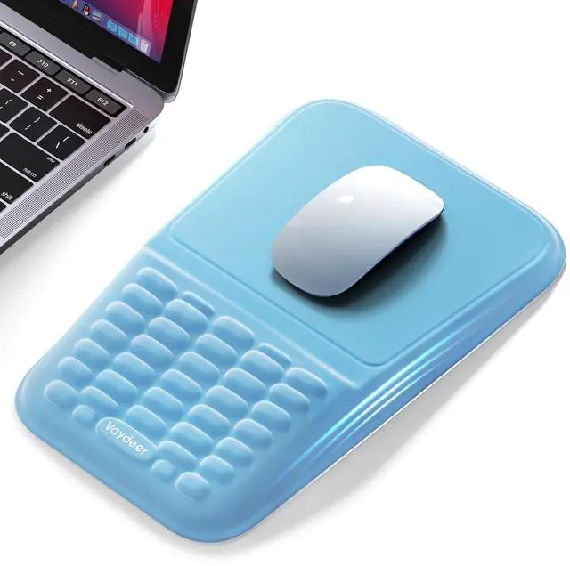 Main image of Ergonomic Mouse Pad with Wrist Rest Memory Foam Mouse Pad with Wrist Support & Massage Bulge, Non-Slip PU Base, Relieves Carpal Tunnel Pain Ideal Mouse Wrist Rest for Office & Home (Blue)