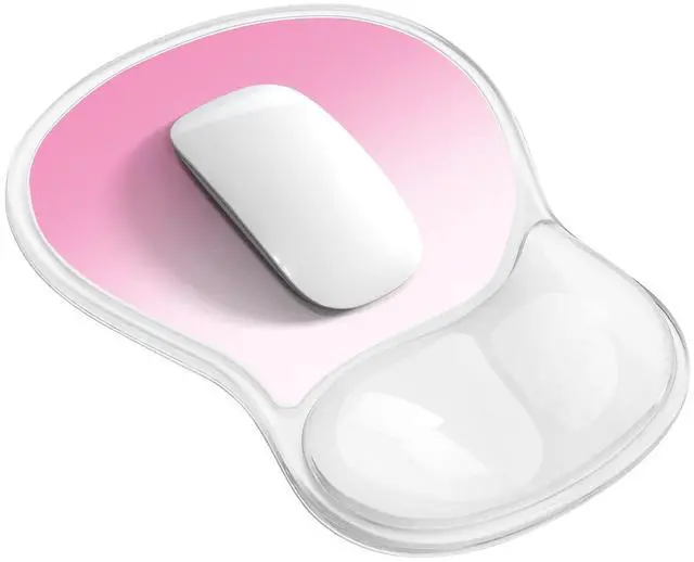 Main image of Mouse Pad with Wrist Rest,Ergonomic Mouse Pad with Comfortable Gel Wrist Rest Support and Non-Slip PU Base for Easy Typing Pain Relief, Durable and Washable (Transparent Pink Gradient)