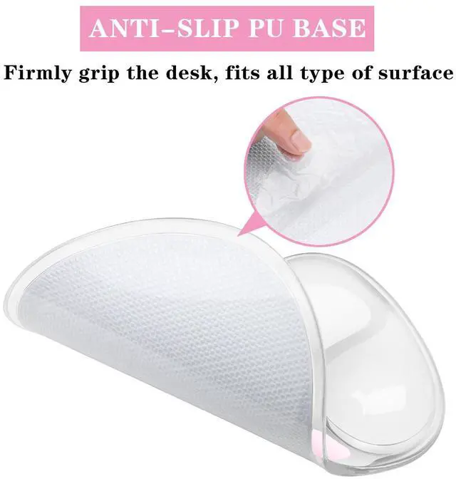 Alt view image 5 of 7 - Mouse Pad with Wrist Rest,Ergonomic Mouse Pad with Comfortable Gel Wrist Rest Support and Non-Slip PU Base for Easy Typing Pain Relief, Durable and Washable (Transparent Pink Gradient)