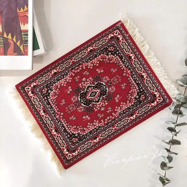 Alt view image 2 of 5 - Paitianle Mouse Pads for Wireless Mouse,Oriental Carpet Mouse Mat Computer Mousepad for Table Decor (STYLE1 red)