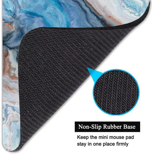 Alt view image 4 of 7 - Small Mouse Pad, Mini Mouse Pad 6 X 8 Inch with Non-Slip Rubber Base for Keyboard Tray Laptops Wireless Mouse Home Office Travel, Washable & Portable (Abstract Colorful Marble 01)