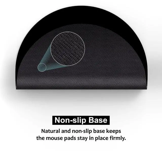 Alt view image 5 of 7 - Mini Round Mouse Pad 6 x 6 Inch, Small Mouse Mat Non-Slip Rubber Base for Laptop PC Office Working Wireless Mouse Home Office Travel, Portable & Washable Black