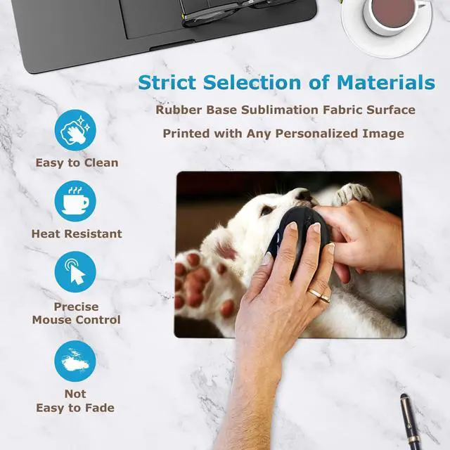 Alt view image 3 of 6 - 10pcs Sublimation Mouse Pad Blank Mouse Pad Sublimation Blanks Mousepad for Sublimation Transfer Heat Press Printing Crafts Non Slip Bottom 24x20x0.3CM