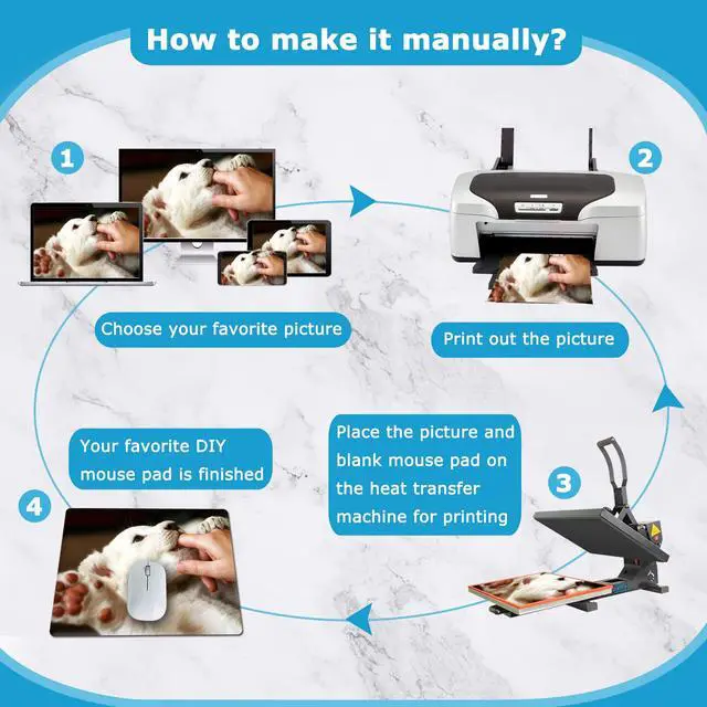 Alt view image 6 of 6 - 10pcs Sublimation Mouse Pad Blank Mouse Pad Sublimation Blanks Mousepad for Sublimation Transfer Heat Press Printing Crafts Non Slip Bottom 24x20x0.3CM