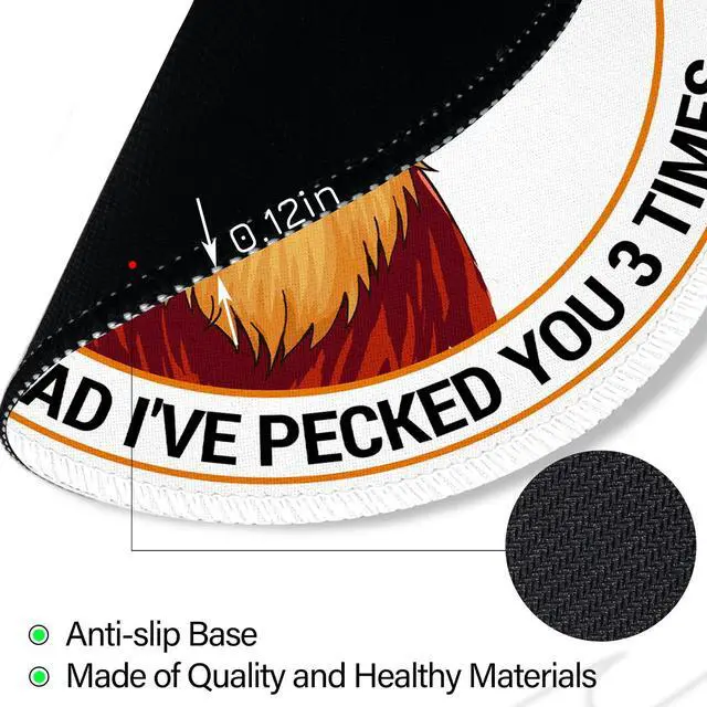 Alt view image 6 of 6 - Funny Chicken Mouse Pad, Small Round Rooster Mouse Pads for Desk, Mini Travel Mousepad for Work Wireless Computer Laptop, Office Desk Accessories, 8.6 x 8.6 inch