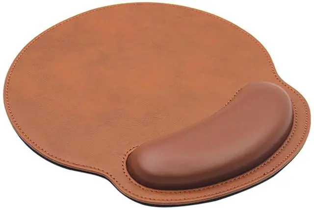 Main image of Leather Mouse Pad Wrist Support Ergonomic Memory Foam - Lightweight Rest Nonslip Mousepad for Office,Gaming,Computer, Laptop & Mac,at Home Or Work (Coffee)