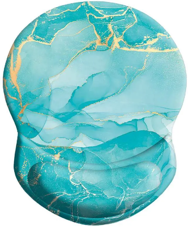 Main image of Mouse Pad Ergonomic Mouse Pad with Wrist Support Pain Relief Comfort Wrist Rest Pad with Non-Slip PU Base for Gaming, Home, Office & Travel, Green Marble