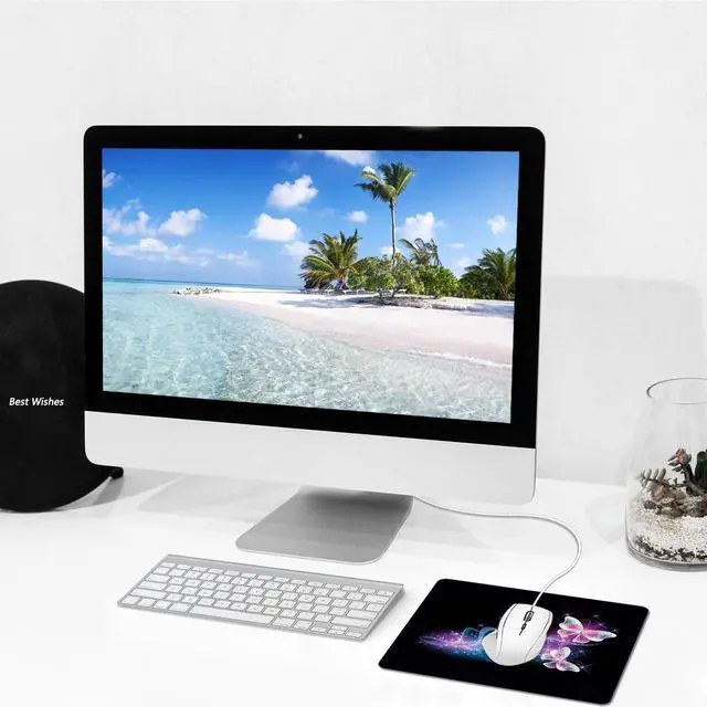 Alt view image 6 of 7 - Mouse Pad, Square Mousepad, Personalized Premium-Textured, Non-Slip Rubber Base Mouse Mat, Waterproof Gaming Mouse Pad for Wireless Mouse, Computers, Laptop, Office, Home (Purple Butterfly)