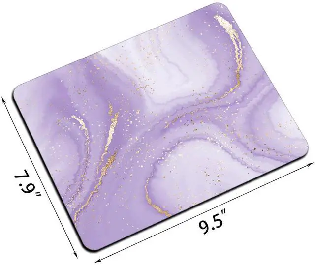 Alt view image 2 of 7 - Purple Gold Marble Mouse Pads for Desk, Portable Computer Mouse Pad Small Square Mousepad, Non-Slip Rubber Base Design for Office Desk Accessories 9.5" x 7.9"