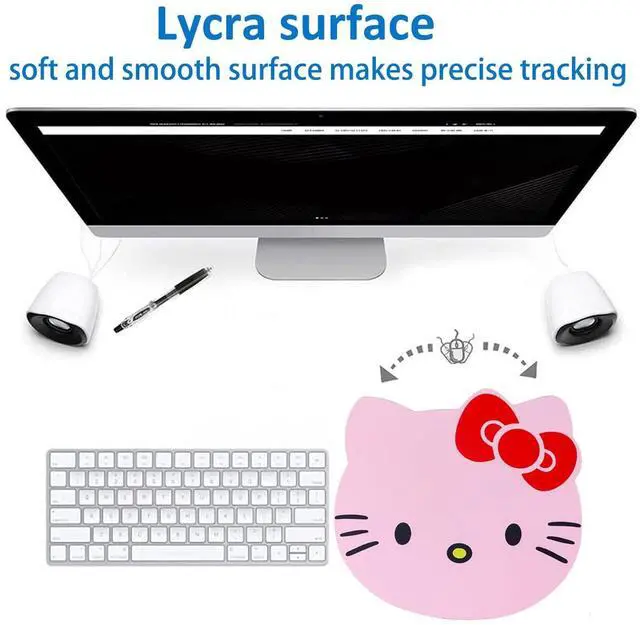 Alt view image 2 of 5 - Hello Kitty Mouse Pad, Cute Mouse Pad for Computer Laptop - Hello Kitty Accessories - Kawaii Anime Design Supplies Office Desk Decor Stuff for Women Girls (Pink)