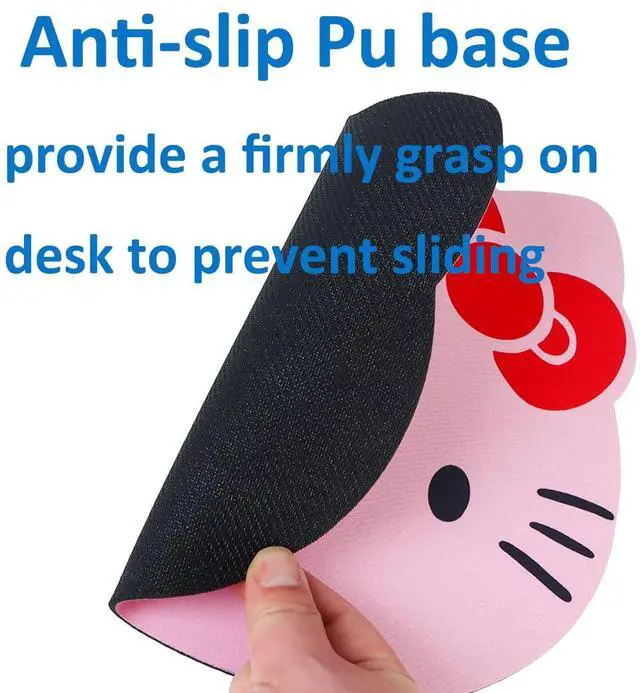 Alt view image 4 of 5 - Hello Kitty Mouse Pad, Cute Mouse Pad for Computer Laptop - Hello Kitty Accessories - Kawaii Anime Design Supplies Office Desk Decor Stuff for Women Girls (Pink)