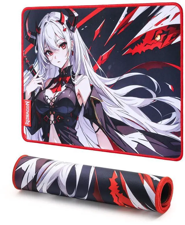 Main image of EISA P047S Anime Gaming Mouse Pad - Smooth Spandex Surface, Anti-Slip Rubber Base, Spill-Resistant, Durable 3mm Thick Design, 13 x 10 inches, Black