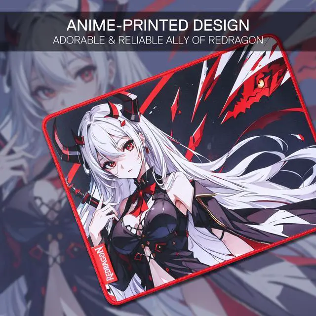 Alt view image 5 of 6 - EISA P047S Anime Gaming Mouse Pad - Smooth Spandex Surface, Anti-Slip Rubber Base, Spill-Resistant, Durable 3mm Thick Design, 13 x 10 inches, Black