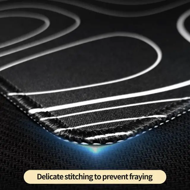 Alt view image 3 of 6 - XL Topographic Mouse Pad Long Desk Mat, Black Mouse Keyboard Pad, Desk Pad, Large Gaming Mouse Mat Non-Slip Rubber (31.5 x 15.7 x 0.12 Inches)