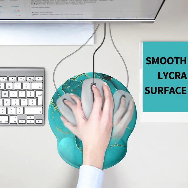 Alt view image 5 of 7 - Mouse Pad with Wrist Rest, Comfortable Computer Mousepad with Gel Wrist Support Smooth Surface and Non-Slip PU Base for Pain Relief, Laptop, Office & Home (Calm Lake)