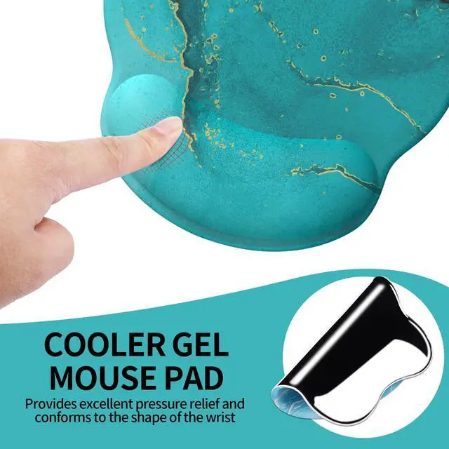 Alt view image 6 of 7 - Mouse Pad with Wrist Rest, Comfortable Computer Mousepad with Gel Wrist Support Smooth Surface and Non-Slip PU Base for Pain Relief, Laptop, Office & Home (Calm Lake)