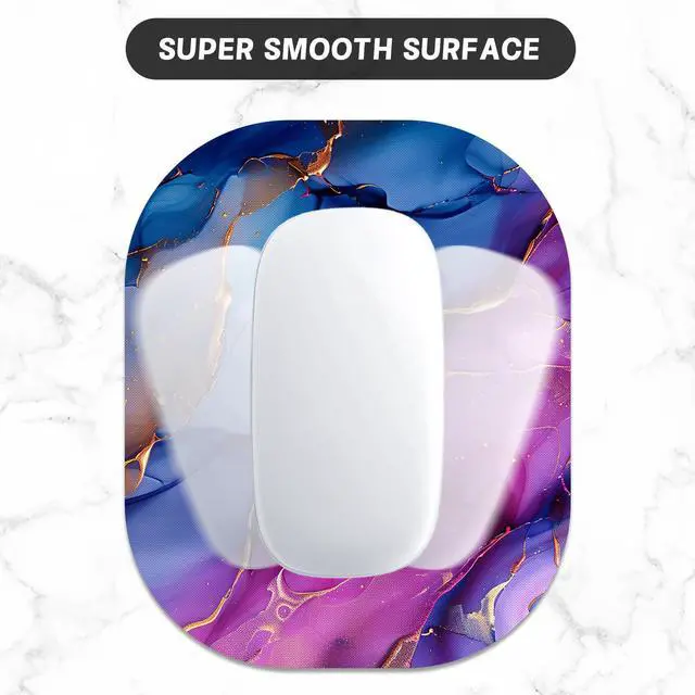 Alt view image 4 of 7 - Small Mouse Pad, 6 x 7 Inch, Oval Mini Mouse Pad with Non-Slip Rubber Base for Laptop Wireless Mouse Keyboard Tray Mousepad, Marble Patterns