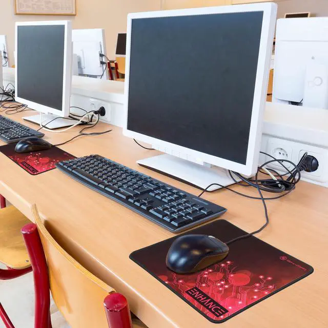 Alt view image 2 of 7 - Mouse Pad Large with Anti-Slip Rubber, Quiet High Precision Fabric Mousepad for Schools, Computer Labs, Office Desks - 12.6 x 10.6 inch Laptop Mouse Pad, Anti-Fray Stitching, Water Resistant