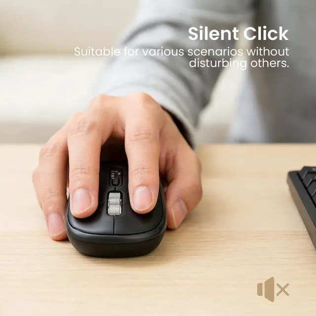 Alt view image 7 of 7 - Wireless Bluetooth Multi-Device mouse with 7 Programmable Buttons(Mac/Windows), 4-way Navigation Scroll, 5 level DPI, Side Scroll, Quiet Click Mice for Computer, Laptop, PC, iPad, Tablet, MacBook.