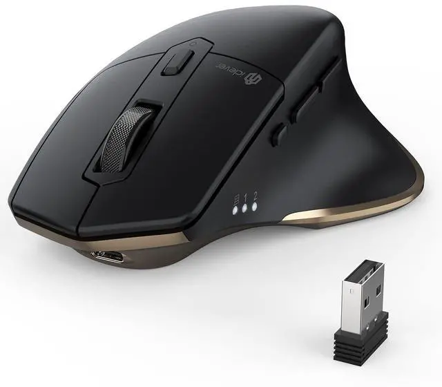 Main image of Wireless Mouse with Bluetooth or USB Receiver, 5 Adjustable 2400DPI Rechargeable Computer Mice, Wireless Mouse for Laptop, iPad, MacBook, Tablet, PC