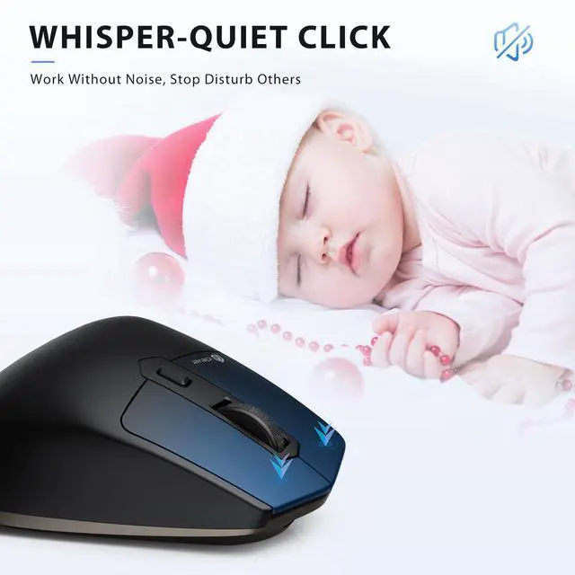 Alt view image 7 of 7 - Wireless Mouse with Bluetooth or USB Receiver, 5 Adjustable 2400DPI Rechargeable Computer Mice, Wireless Mouse for Laptop, iPad, MacBook, Tablet, PC