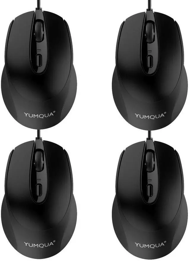 Main image of G222 Computer Mouse Wired 4 Pack, Bulk USB Corded Mouse, Office & Home Silent Optical Mice with 2 Adjustable DPI for Computer Laptop Desktop PC