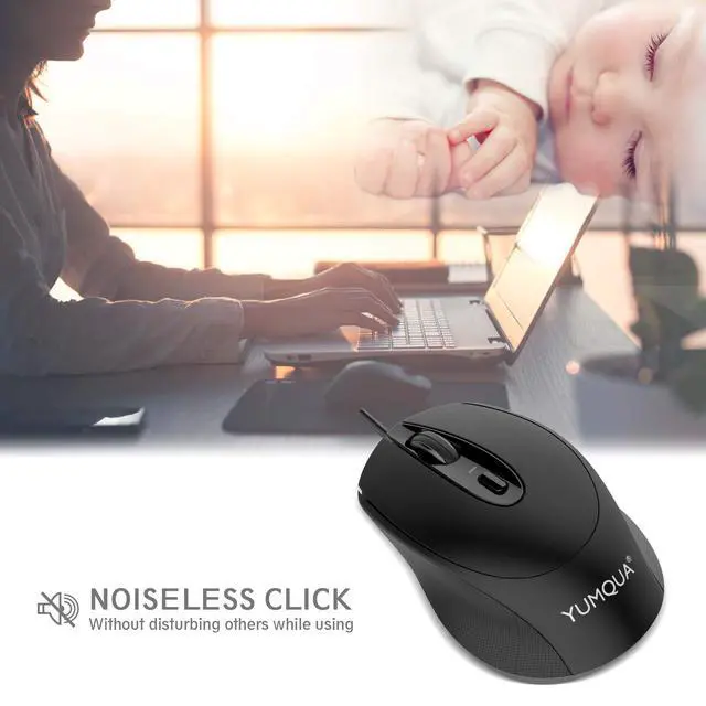 Alt view image 2 of 6 - G222 Computer Mouse Wired 4 Pack, Bulk USB Corded Mouse, Office & Home Silent Optical Mice with 2 Adjustable DPI for Computer Laptop Desktop PC
