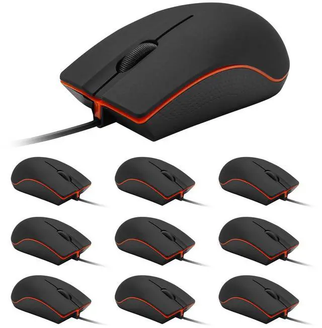 Main image of 10 Pack Wired Mouse - USB Wired Computer Mouse for Right or Left Hand, Ergonomic with Durable Clicks for PC, Laptop, Desktop, Chromebook, Notebook, Mac