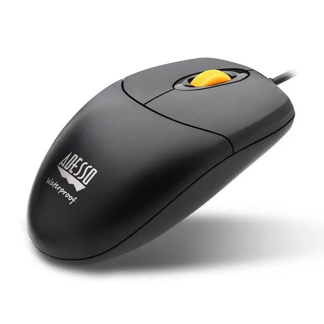 Alt view image 3 of 7 - iMouse W3 Waterproof USB Optical Mouse with Magnetic Scroll Wheel, 1000 DPI, 4 Button Wired Mouse for Laptop Desktop, Sealed Washable Design, Black