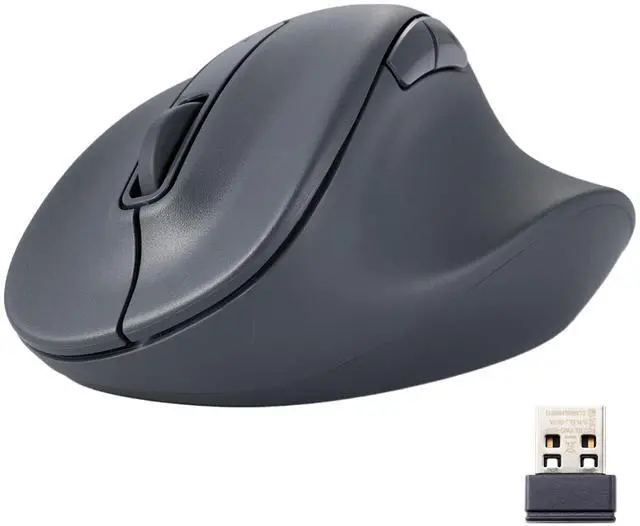Main image of Wireless Ergonomic Shape Mouse, 2.4GHz with Mini USB Receiver, Silent Click, Right Hand 2000DPI, 5 Buttons, Optocal Sensor, Compatible with PC, Mac, Laptop, EX-G, Lsize Black (M-XGL30DBSKBK)