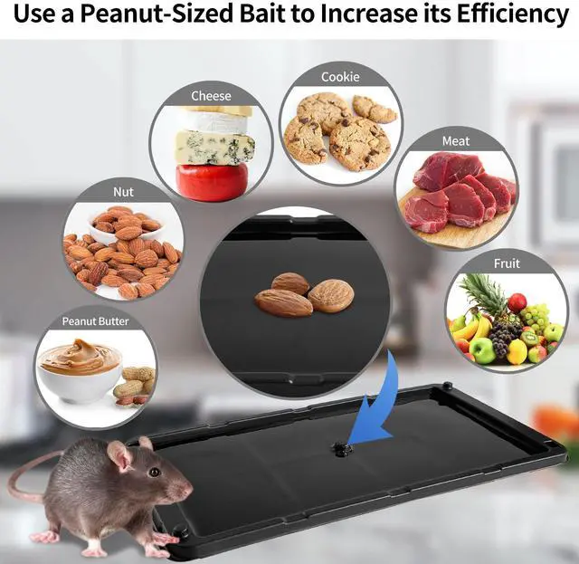 Alt view image 3 of 7 - Mouse Glue Traps 12 Pack, Larger & Heavier Plastic Sticky Glue Traps with Extra-Strong Adhesive for Mice, Rats, Sticky Mouse Trap for Indoor Use, Easy to Set