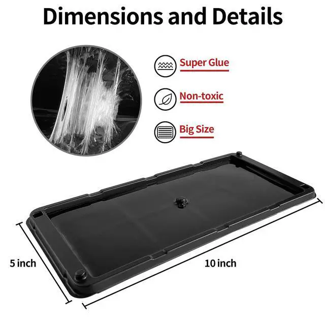 Alt view image 2 of 7 - Mouse Glue Traps 12 Pack, Larger & Heavier Plastic Sticky Glue Traps with Extra-Strong Adhesive for Mice, Rats, Sticky Mouse Trap for Indoor Use, Easy to Set