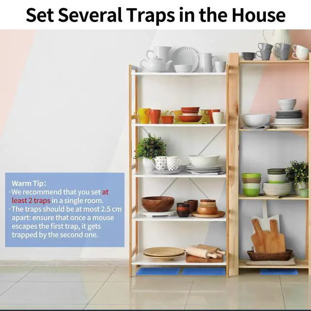 Alt view image 6 of 7 - Mouse Glue Traps 12 Pack, Larger & Heavier Plastic Sticky Glue Traps with Extra-Strong Adhesive for Mice, Rats, Sticky Mouse Trap for Indoor Use, Easy to Set